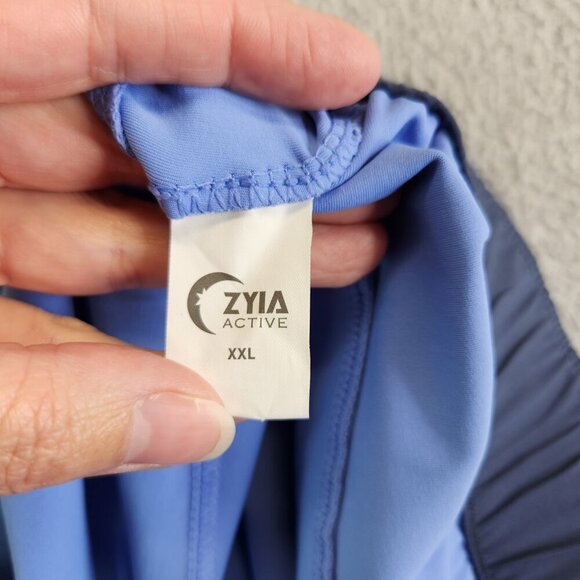 ZYIA Active Shorts Womens XXL Sky Blue Club Matte Softshell High Waisted - Picture 6 of 12